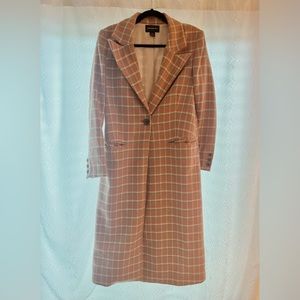 Something Navy Jackets & Coats Something Navy Single Breasted Plaid Wool Coat